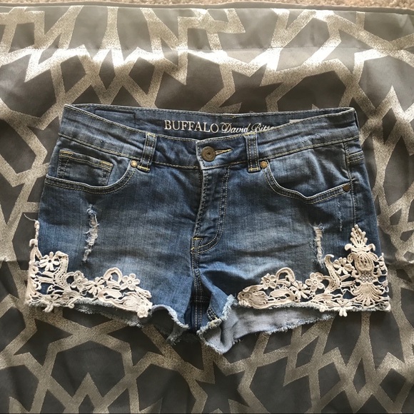 Lucky Brand Pants - Lace Denim shorts: FESTIVAL WEAR